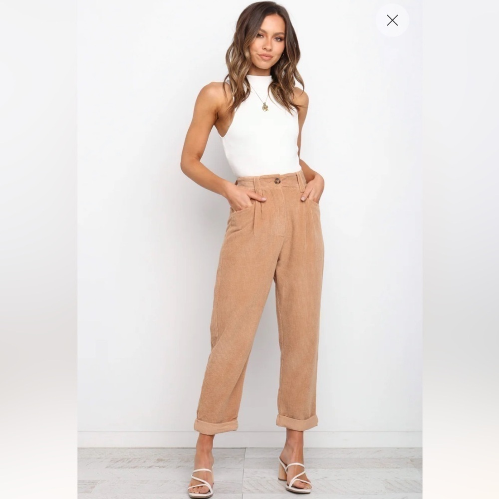 Petal + Pup NWT Talaren Corduroy Beige Wide Leg Baggy Trouser Pants Size Small